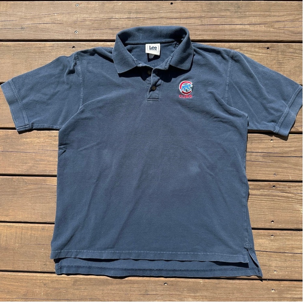 Lee Sport Chicago Cubs Polo Shirt Mens Navy Blue Embroidered MLB Baseball XL